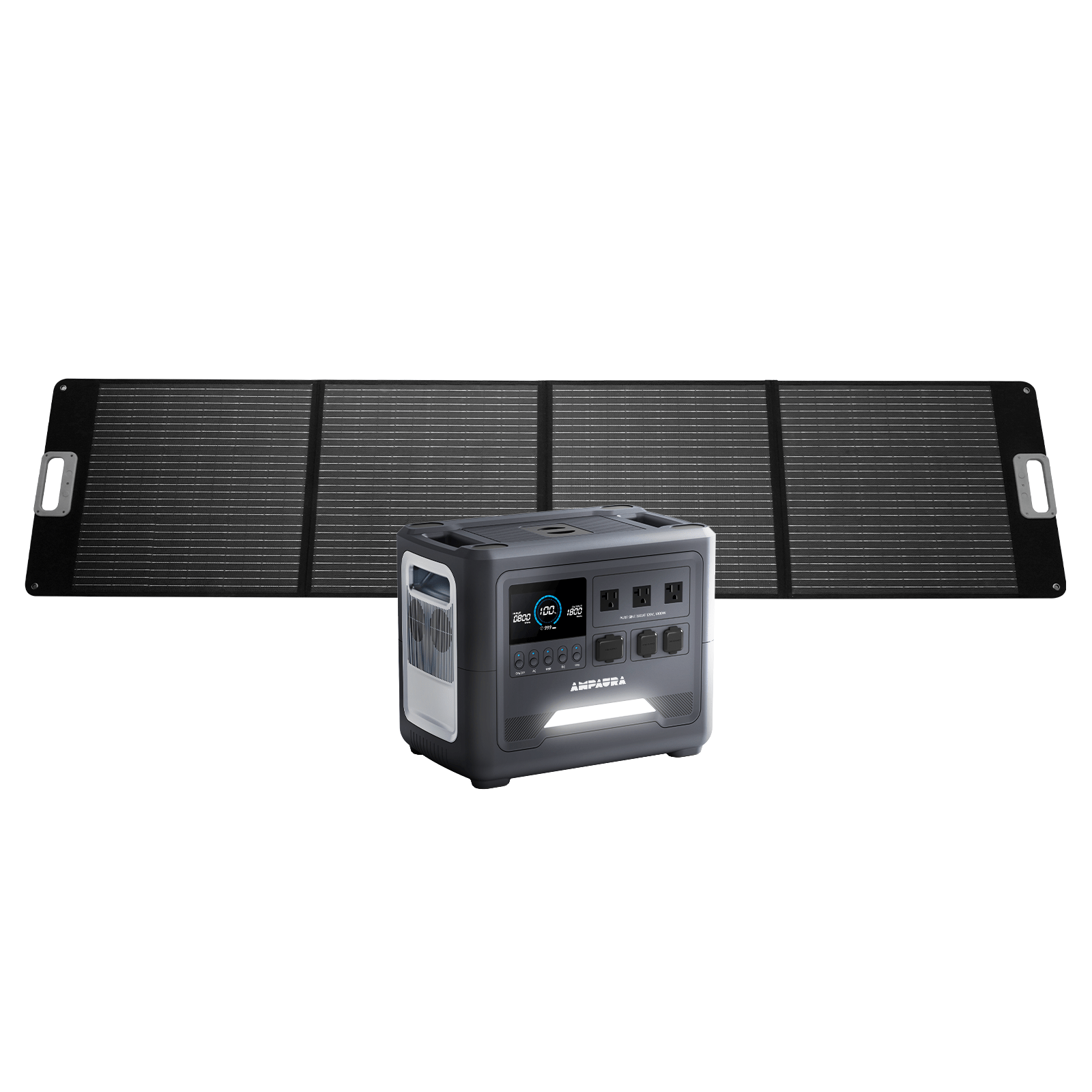 AmpAura Purea 1.5 kWh Portable Power Station + 200W Solar Panel